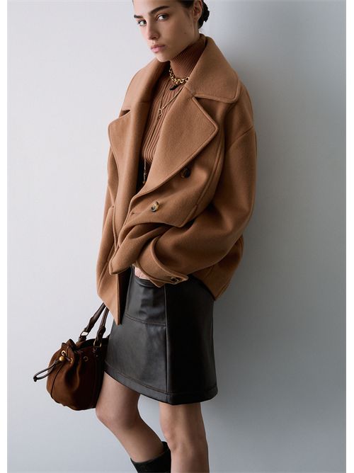 Cappotto corto doppiopetto in lana LIU JO | WF6243T722A/X0135